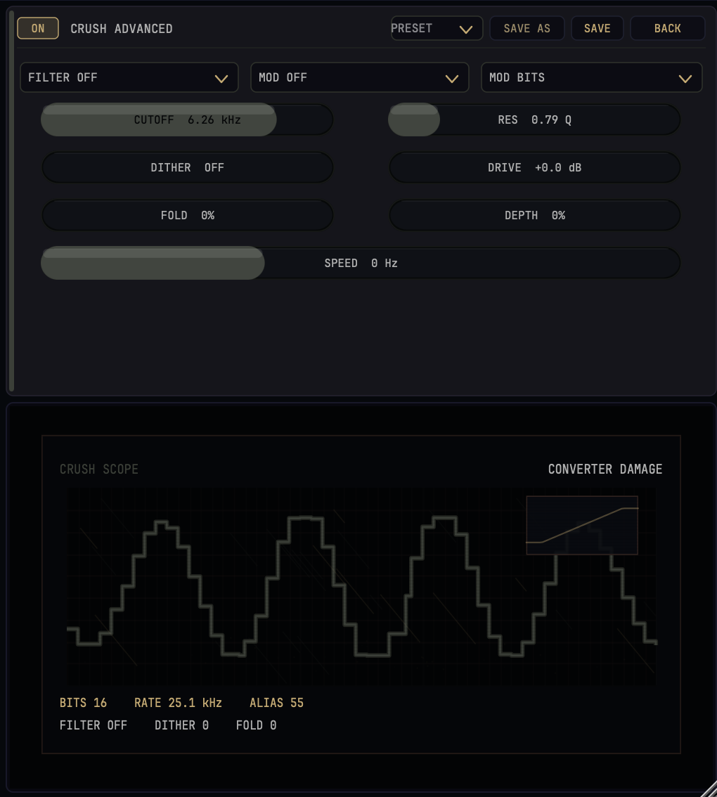 CRUSH Advanced Hardware Panel