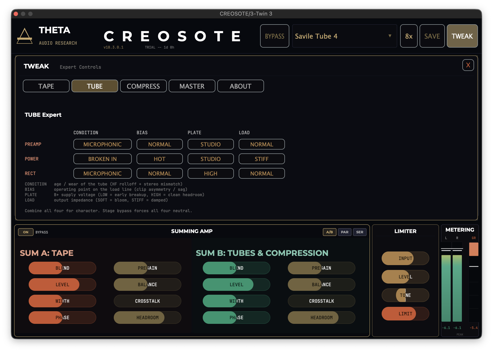 CREOSOTE Tweak Panel Overlay